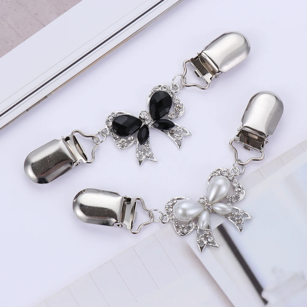 1PC Sweater Shawl Clips Cardigan Collar Clip Butterfly Bow Brooches Duck-mouth Plated Clasps Women Fashion Jewelry Accessories | Украшения