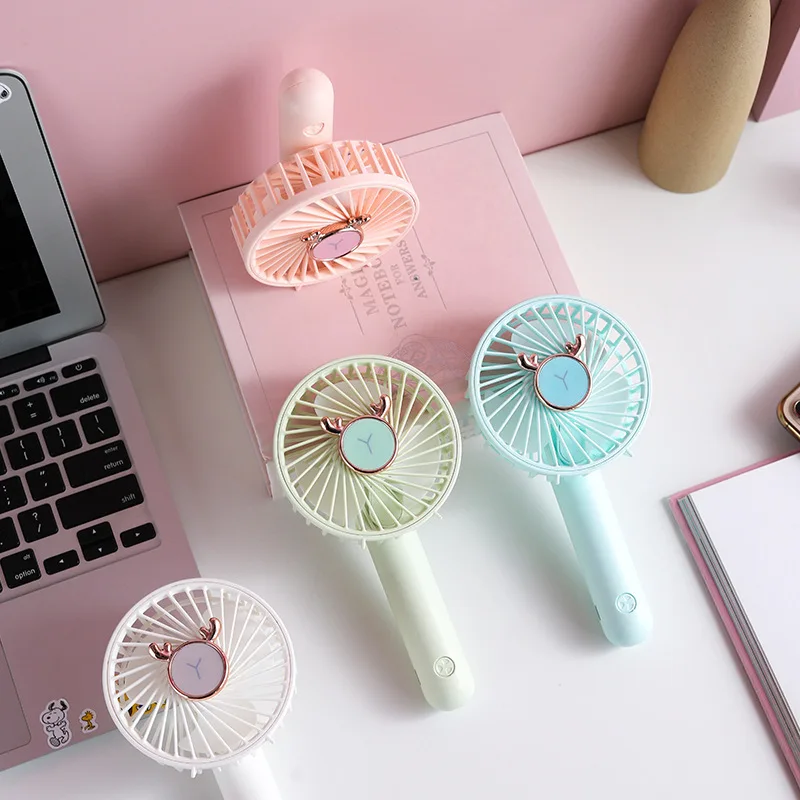 

Fold Handheld Fan USB Charge Adjustable 3 Speed Hanging Fan Rechargeable Outdoor Travel Fan