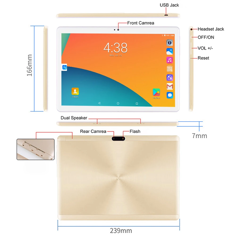 Free Gift 64GB TF Card Octa Core Tab S119 2.5D Tempered Glass Screen 10.1 inch 3G 4G FDD LTE Tablet 3GB RAM Android 7.0 tablets |