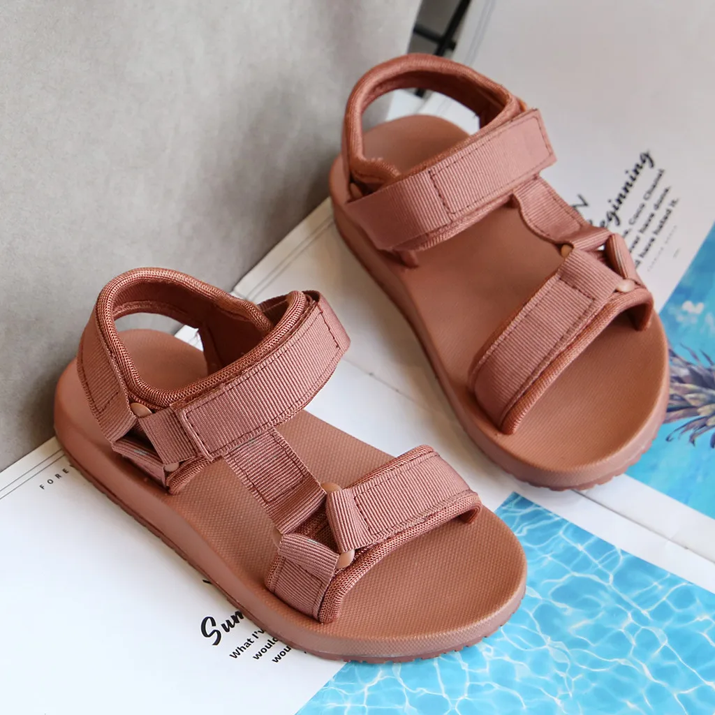 

Toddler Infant Kids Baby Girls Boys Solid Colors Beach Shoes Open toe Sandals