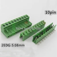 10pin 5 08 terminal plug type 300v 10a 5 08mm pitch connector pcb screw terminal block connector