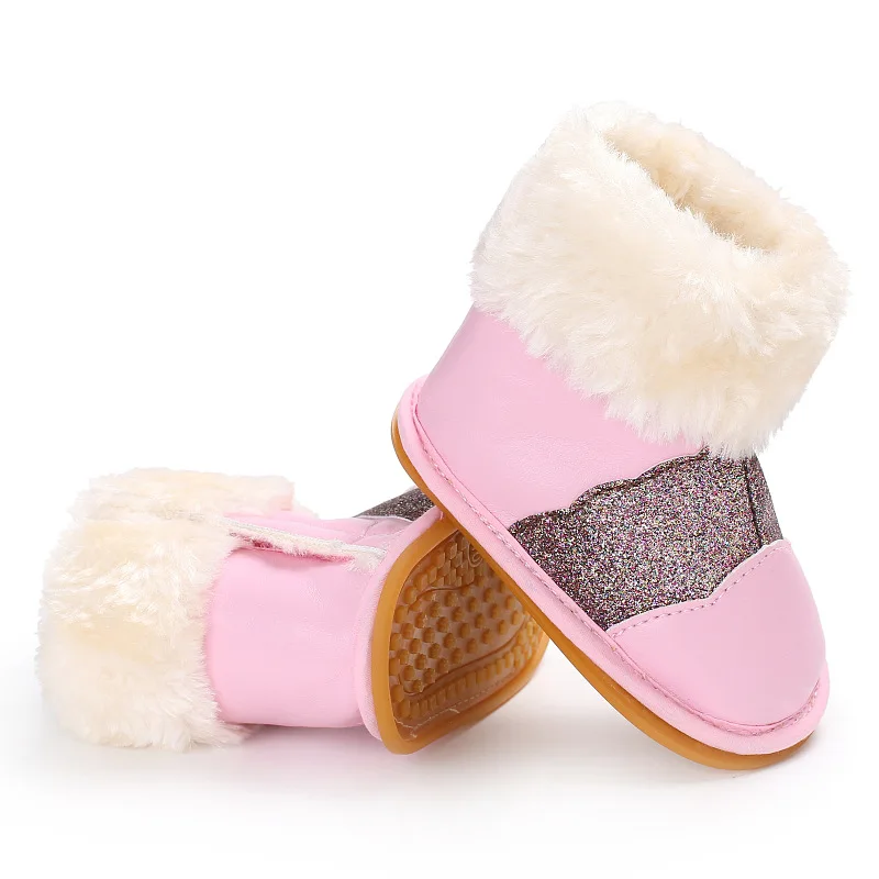 Теплые ботинки на резиновой подошве для новорожденных девочек 0 18 месяцев|Сапоги|