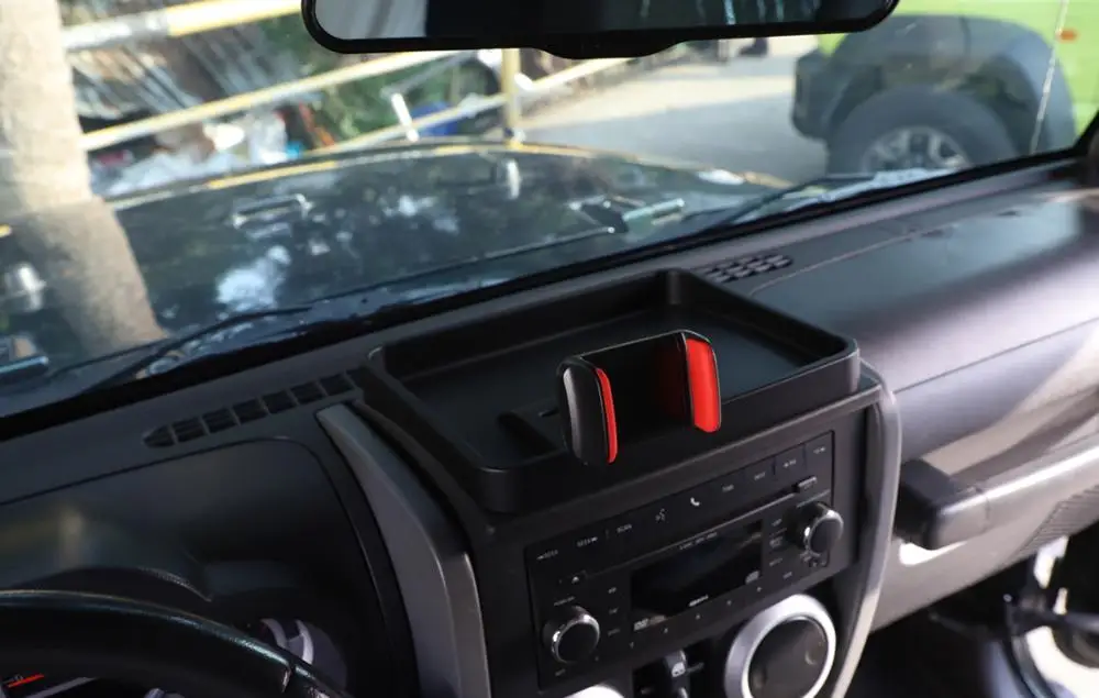 car bracket center console gps navigation for jeep wrangler jk 2007 2008 2009 2010 car phone holder interior accessories black free global shipping