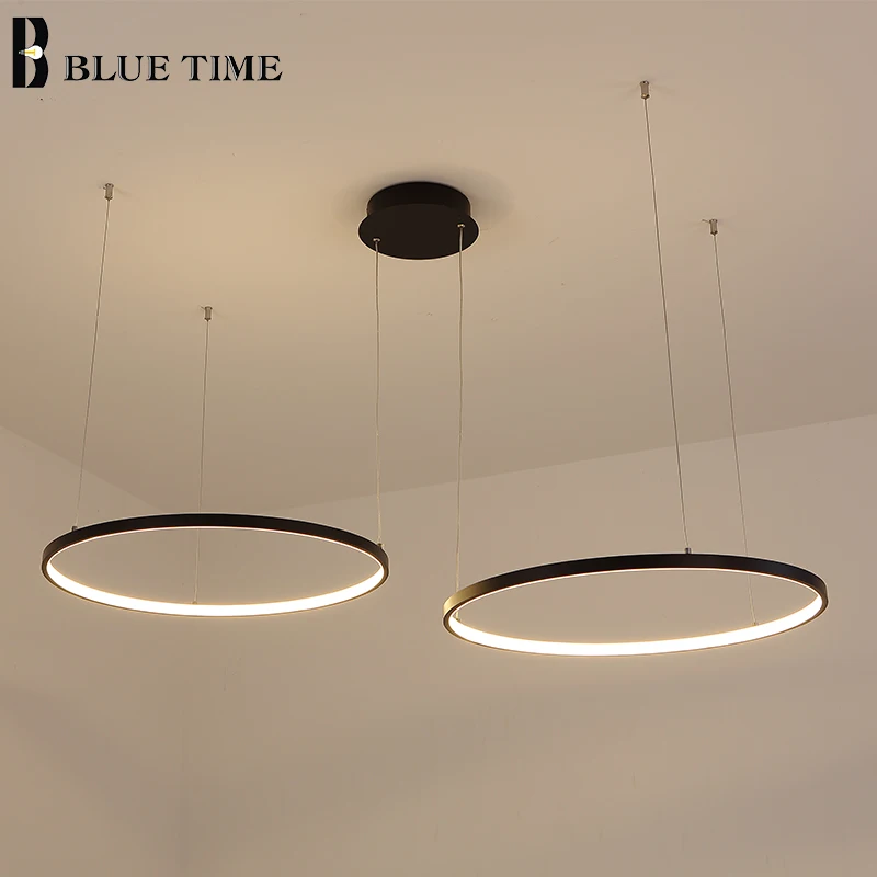 Arañas LED iluminación interior luces del hogar para sala de estar comedor Lustre candelabro colgante 5 anillos 4 anillos lámparas circulares