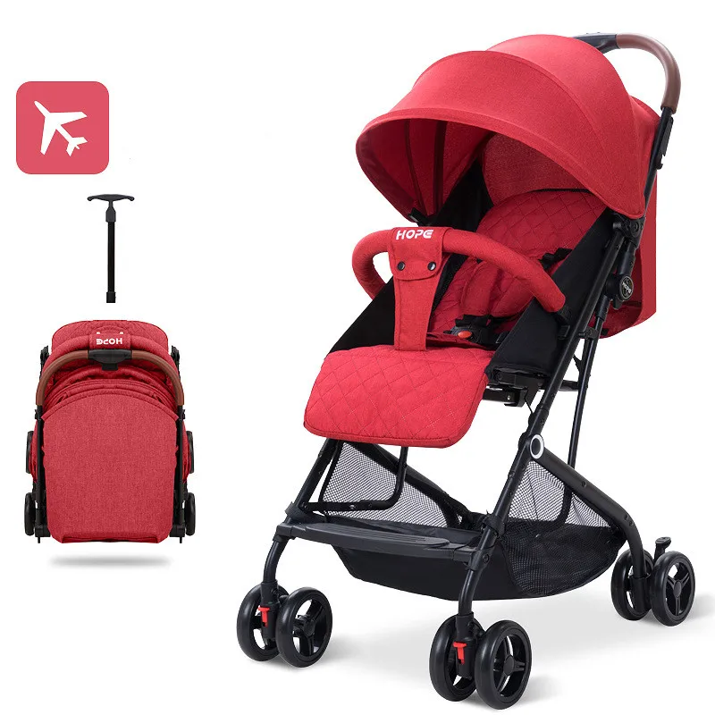 Легкая детская коляска-самолет для новорожденных одношаговая Складная коляска