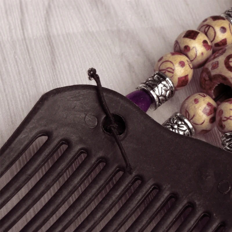 Легкие волшебные деревянные бусины двойной гребень для волос зажим Эластичный