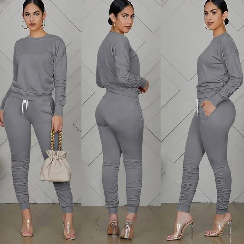 

two piece set women 2 piece set stacked leggings clothes for women outfits stacked pants tracksuit female fall clothes 2021