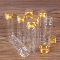 50 pieces 18ml 2270mm small glass bottles ink perfume bottles jars vials with golden aluminum caps for wedding craft diy gift