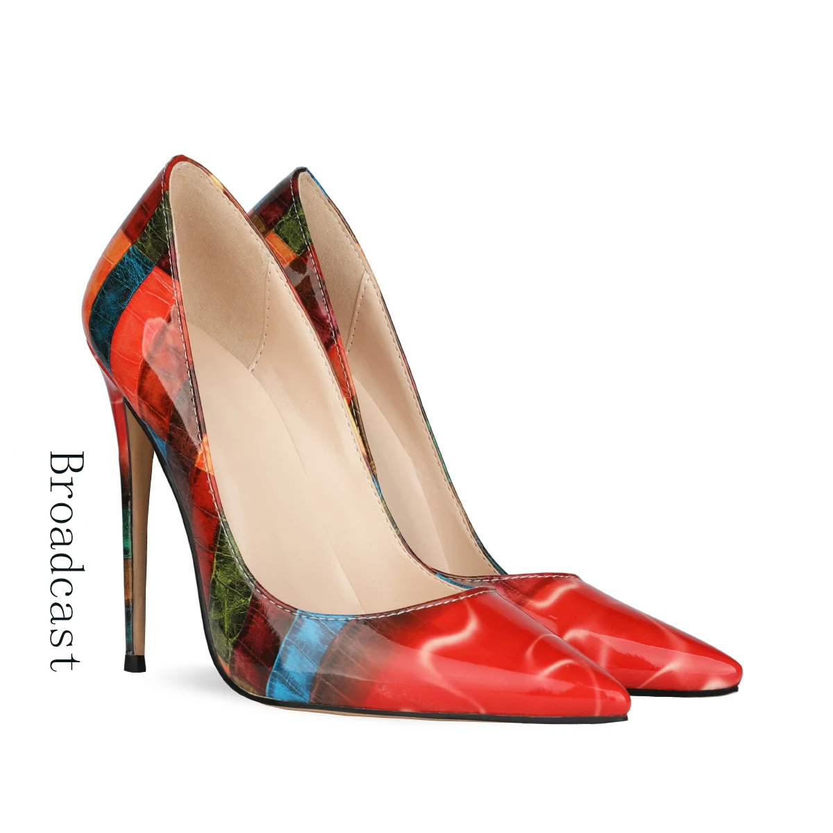 Broadcast Spring and Summer Ladies Shoes Patent Leather 2022 New Fashion Pointed Toe Stiletto Elegant Ladies Single Shoes