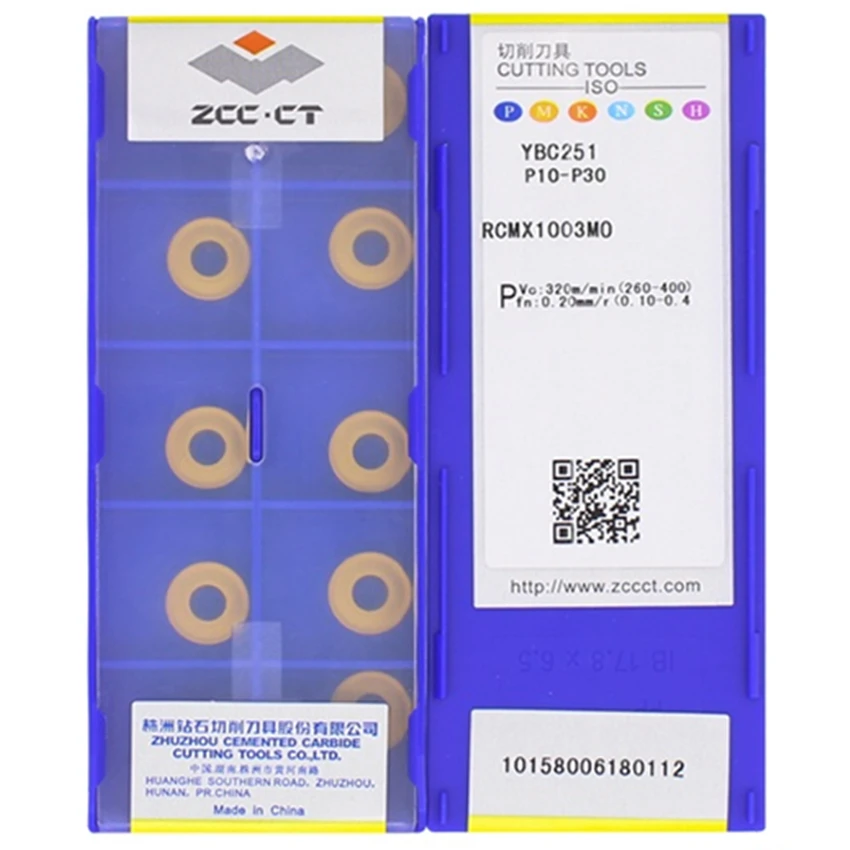 

ZCC.CT RCMX1003MO YBC251/RCMX1204MO YBC251/RCMX1606MO YBC251/RCMX2006MO YBC251 CNC carbide inserts 10PCS/BOX