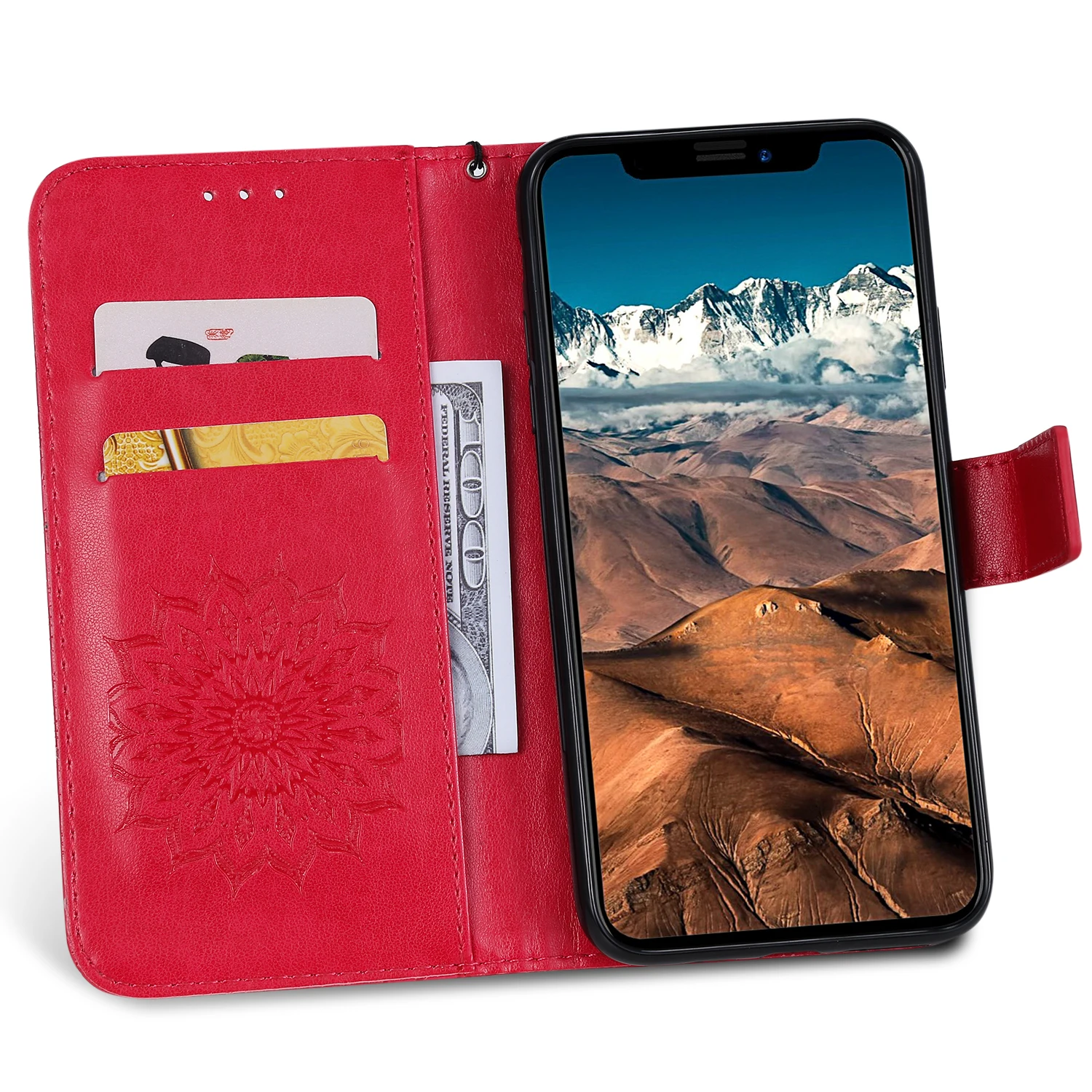Чехол-Кошелек с 3D рисунком мандалы для Apple iPhone 11 Pro SE 6 7 8 Plus X XS Max XR откидной крышкой