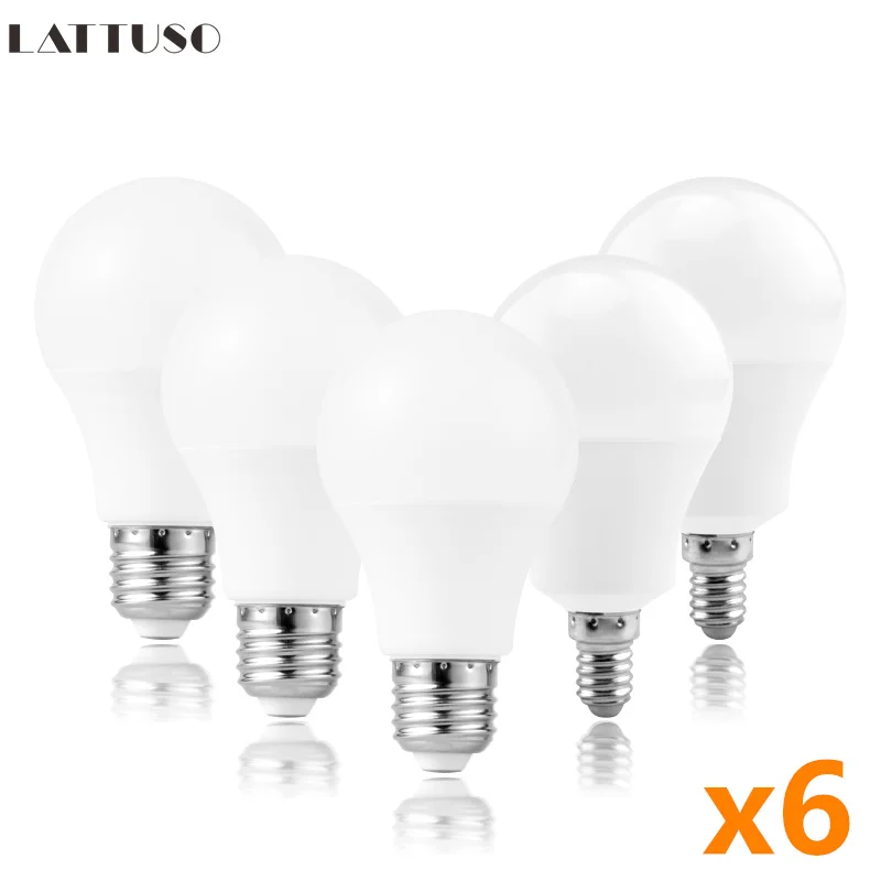 

6pcs/lot LED Bulb E14 E27 AC220V 230V 240V Light Bulb SMD2835 3W 6W 9W 12W 15W 18W 20W 24W High Brightness Lampada LED Bombillas