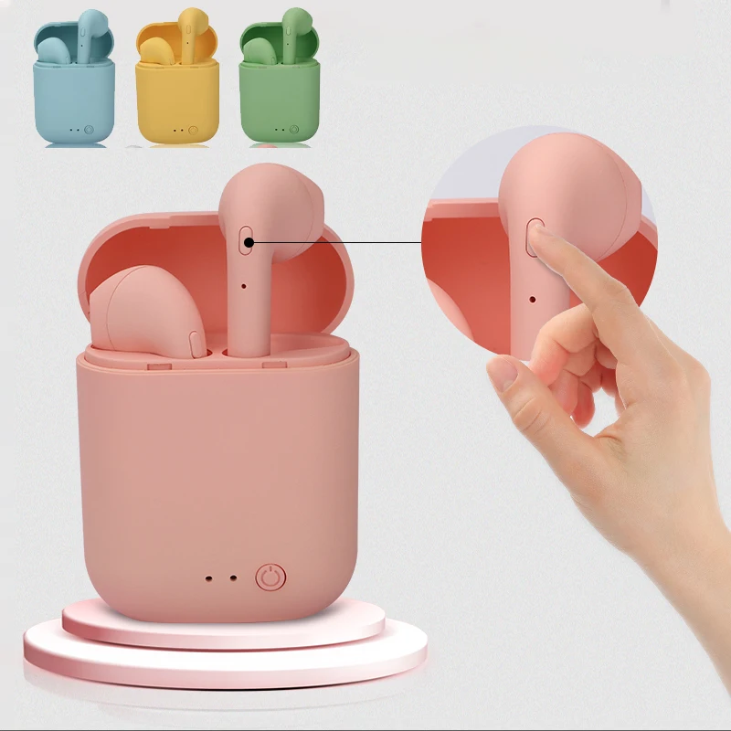 Беспроводные наушники Mini 2 TWS Bluetooth 5 0 матовые вкладыши Macaron с микрофоном зарядная