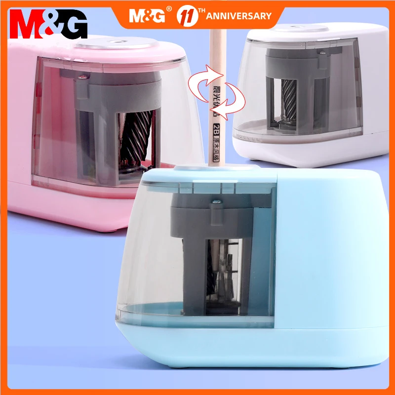 

M&G Electric Pencil Sharpener USB Automatic Heavy Duty Sharpen Mechanical with Container Battery (order Not Include Batteries)