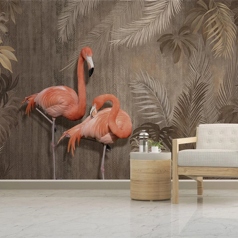 

Custom 3D Photo Wallpaper Tropical Plant Forest Flamingo Background Wall Painting Bedroom Study Living Room Classical Art Mural