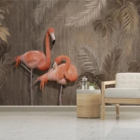 custom 3d photo wallpaper tropical plant forest flamingo background wall painting bedroom study living room classical art mural
