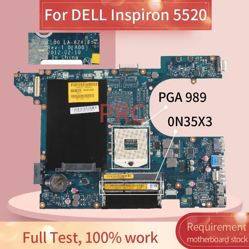 CN 0N35X3 для DELL Inspiron 15R 5520 7520 PGA 989 HM75 материнская плата ноутбука QCL00 LA 8241P SLJ8C DDR3