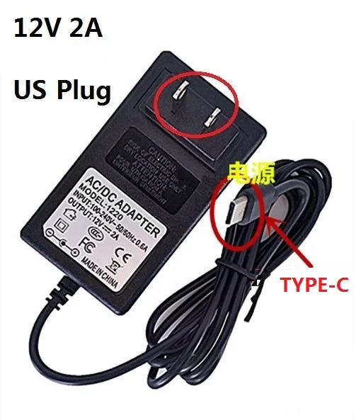 US Plug 12V 2A TYPE-C Зарядное устройство штепсельная вилка американского стандарта для CHUWI Hi13 Apollo SurBook Mini Surbook 12,3 дюймов для смешивания плюс планшетный ПК - Цвет: US Plug