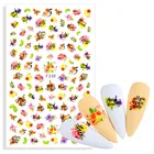 1 шт. наклейки для ногтей Цветочные листья бабочка Геометрические Животные наклейки для ногтей слайдеры Цветочные АБС буквы DIY Украшение для маникюра