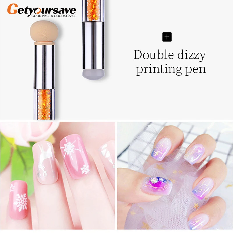 Набор шаблонов для нейл арта печатная пластина скребок губка силиконовая ручка