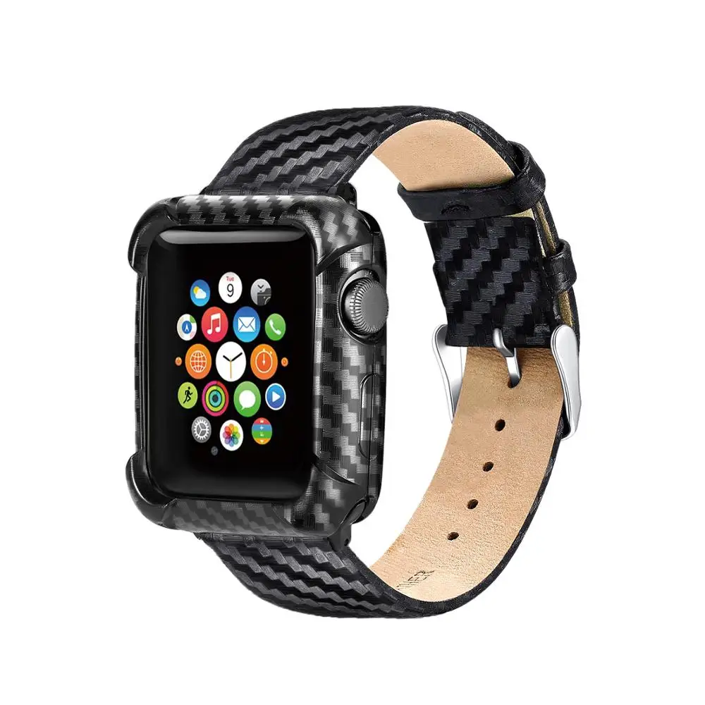 Ремешок для часов с защитным чехлом Apple Watch series 4 5 44 мм 40 защитный чехол из