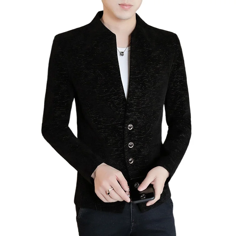 

Men's suit spring and autumn style Korean style slim tops spring stand-up collar suits men's youth casual jackets