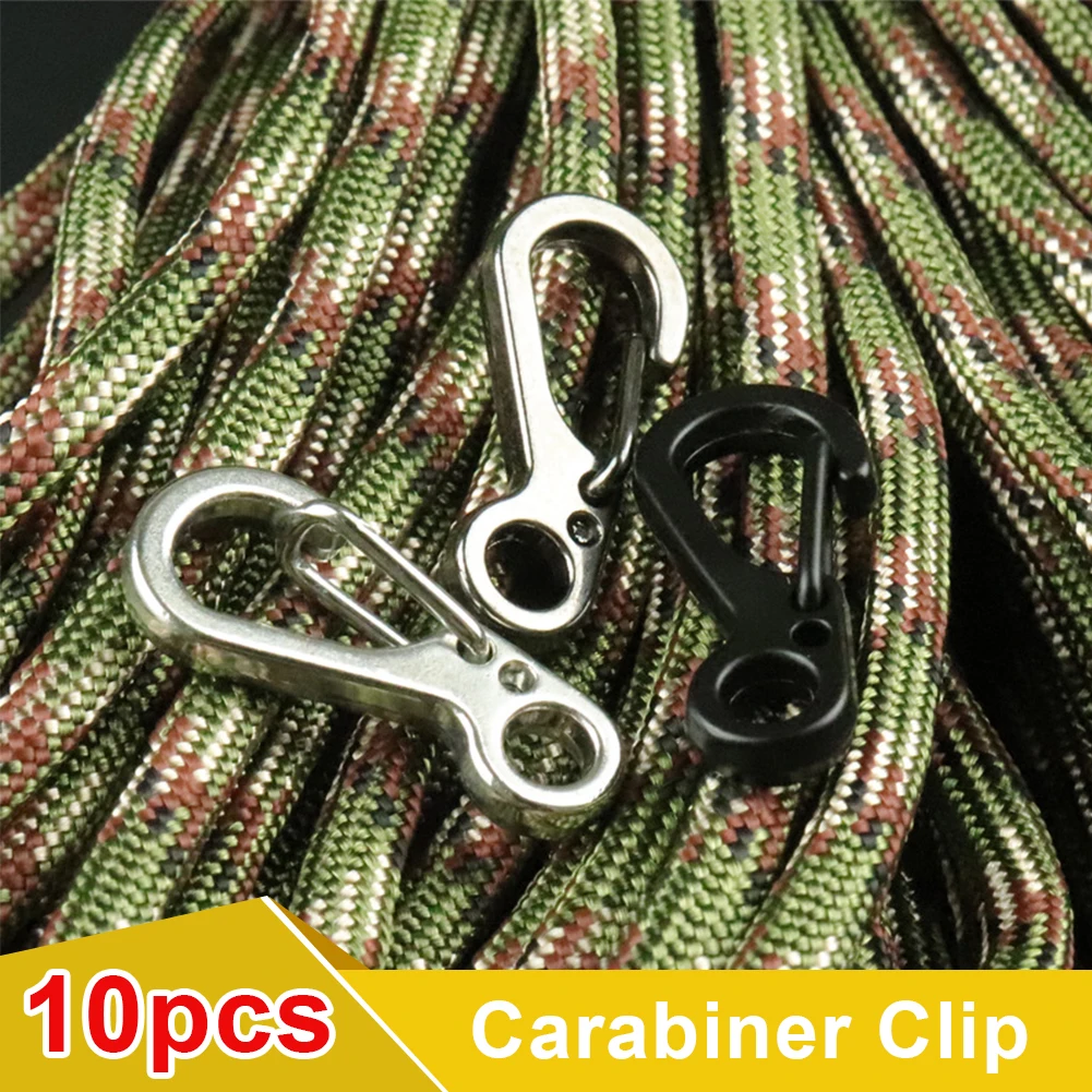 

10 Pcs Survival EDC Paracord Carabiner Snap Mini Spring Clip Camping Hiking Hook Backpack Buckle Clip Hiking Dropshipping