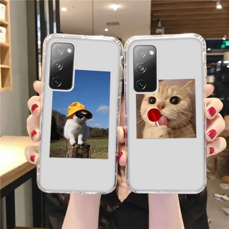 

Ins Cute Cat Cover For Samsung S10 S20 FE S21 Plus Note 20 Ultra Case Soft For Samsung A32 A52 A72 A51 A71 A21S A50 A30 Fundas