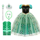 Платье принцессы для маленьких девочек, детский костюм Анны для карнавала, детское праздничное платье Снежной Королевы для дня рождения, нарядная одежда для девочек