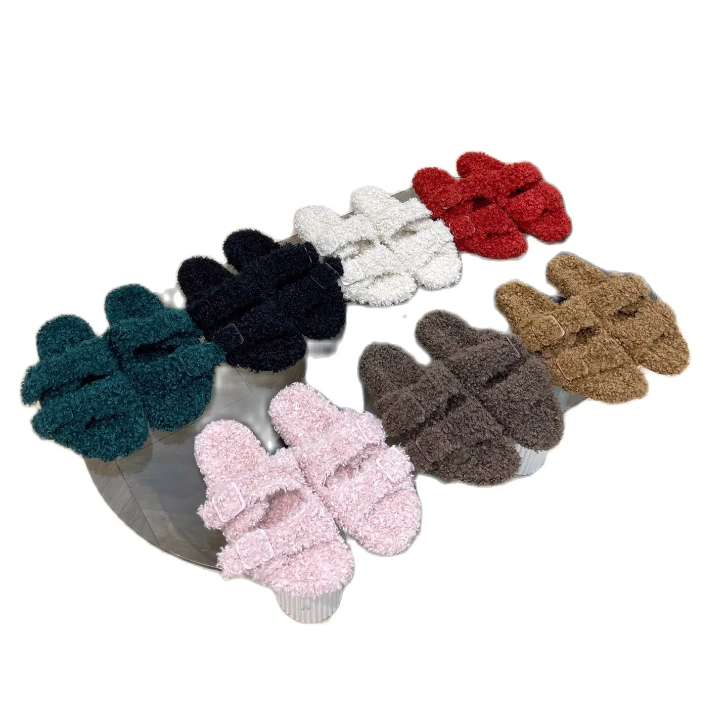 

Дамы пушистые тапочки B дома 2021 новый охрана окружающей среды меховые тапочки крытый теплый и износостойкий оригинальная подошва