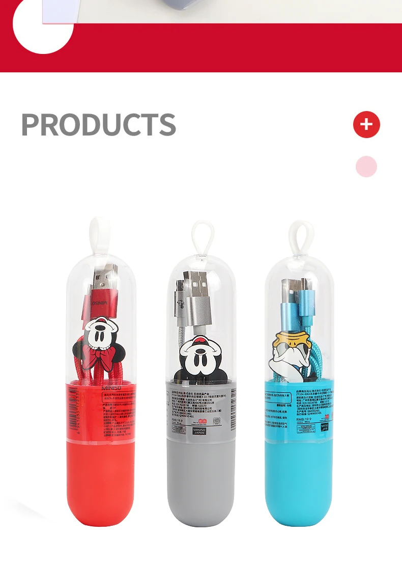 

Disney Mickey Data Cable Is Suitable for Micro USB Straight Head Single Head 1.0 Meter Charging Cable Mobile Phone Accessories
