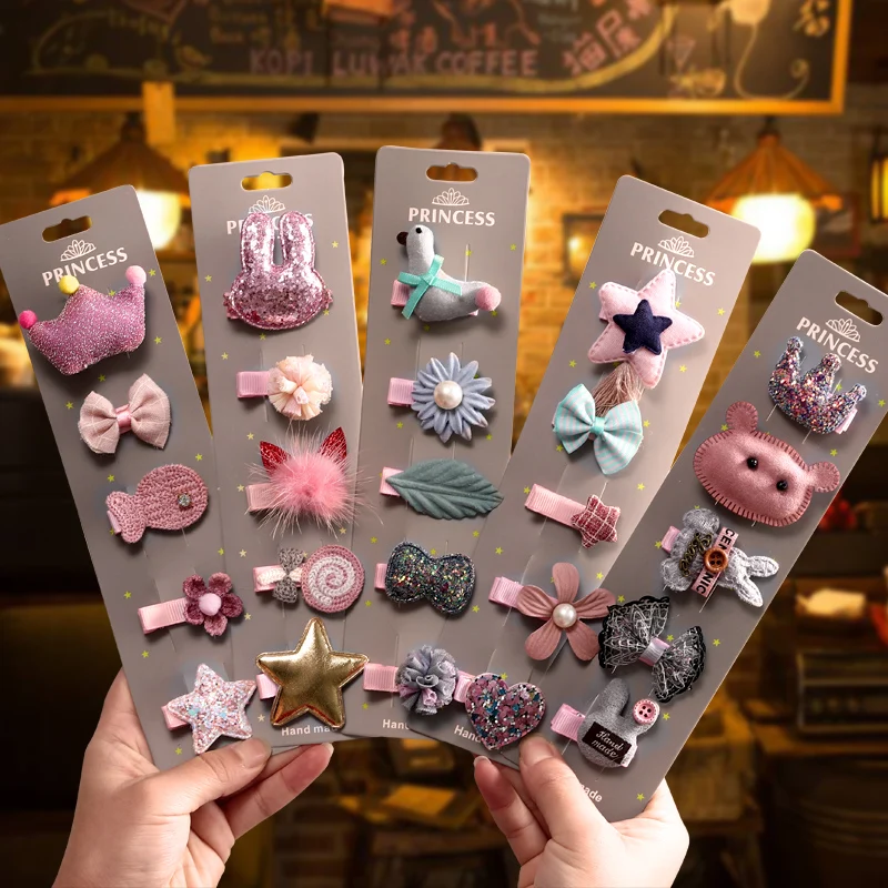 5 шт./компл. детские заколки для волос в виде звезд и цветов милые Мультяшные