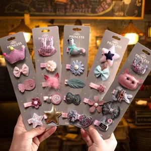 5 шт.компл. детские заколки для волос в виде звезд и цветов, милые Мультяшные заколки для волос для девочек, детские аксессуары для волос для женщин, милые головные уборы