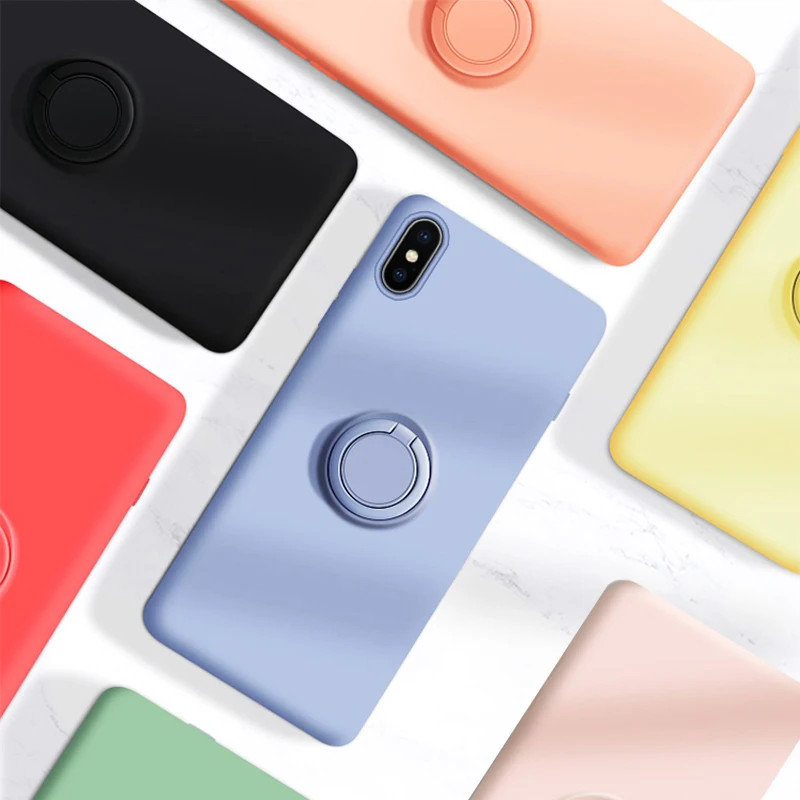 Мягкий силиконовый чехол для iPhone XR 11 Pro 6S XS Max XS X R 7 8 6 кольцо держатель подставка противоударный силиконовый чехол для iPhone iPhone11