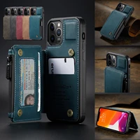 leather case protect cover for iphone 13 12 mini 11 pro max x xr xs max 7 8 plus card slots se 2020 buckle stand flip wallet