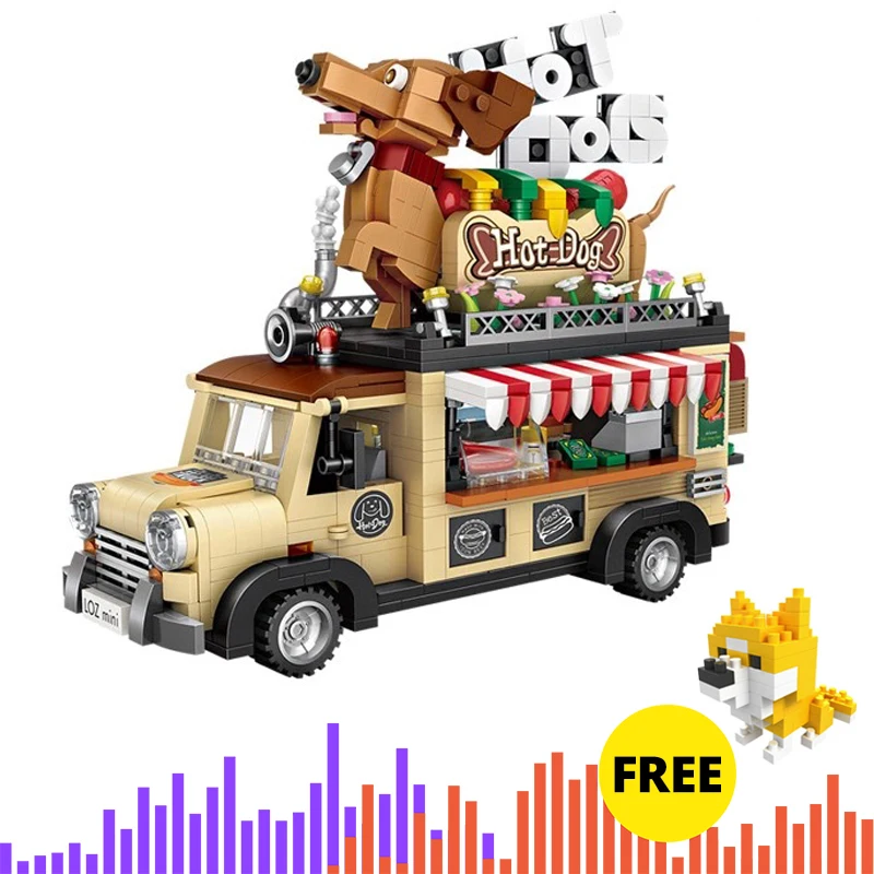 LOZ Technic мини строительные блоки корзина для хот догов автомобиль развивающие