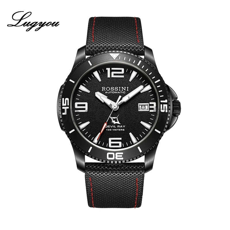 Lugyou Rossini Navigator коллекция механические мужские часы водостойкий кожаный ремешок