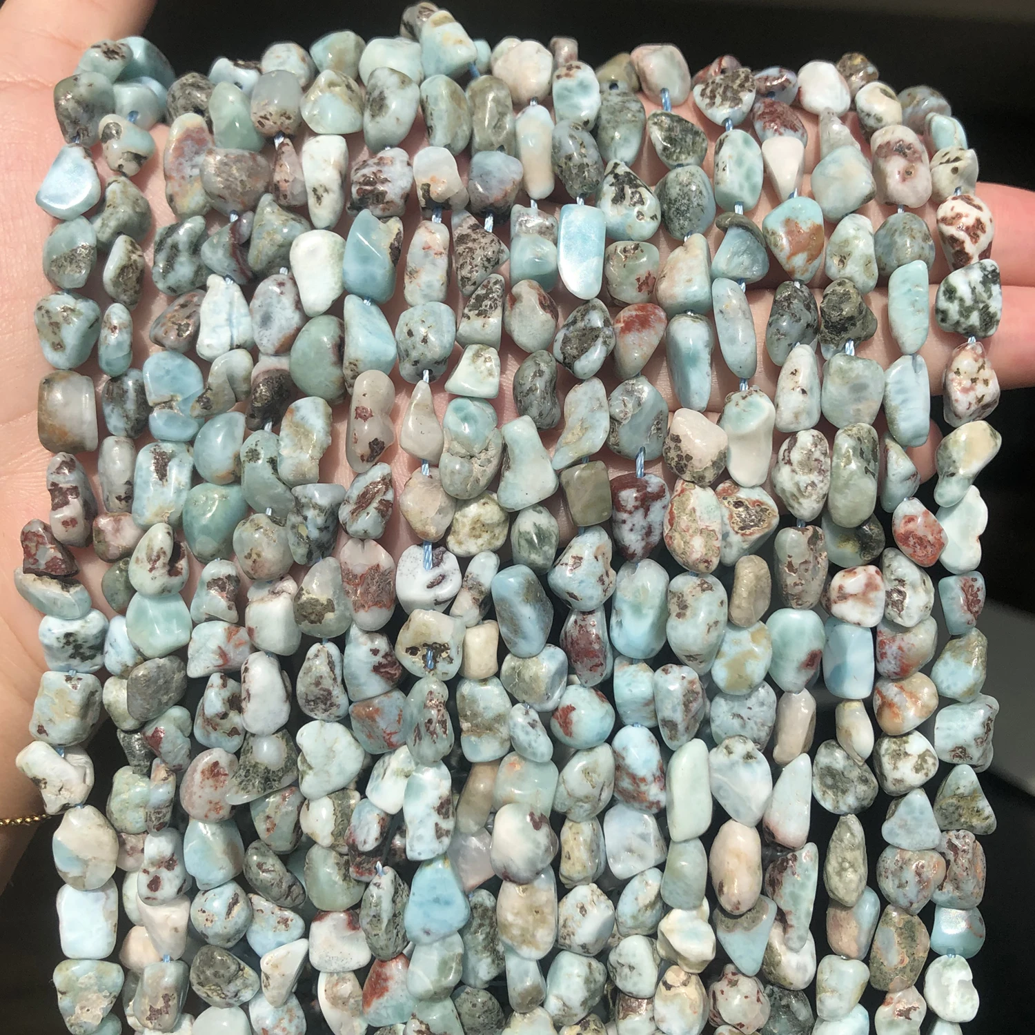

Natural Irregular larimar Stone Beads Loose Shaped Beads For Jewelry Making DIY Bracelets Necklace 15"inch 8-10mm Wholesale