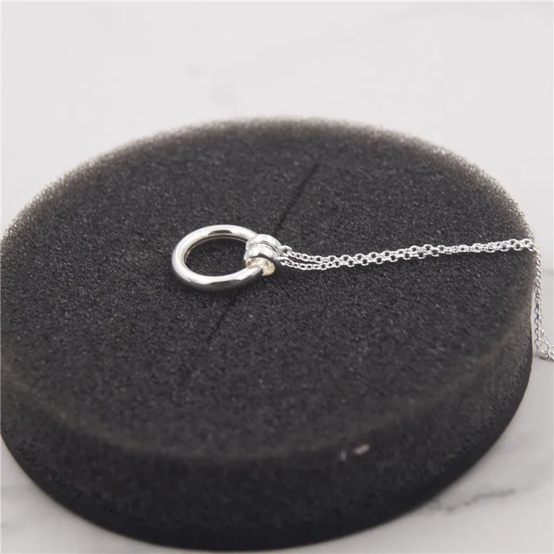 712342500 16mm 38cm Подвеска из чистого 925 пробы серебра для женщин, хорошее ювелирное изделие, collares de piedras naturales mujer colgantes de plata de ley 925 - Окраска металла: 712342500 16mm 38cm