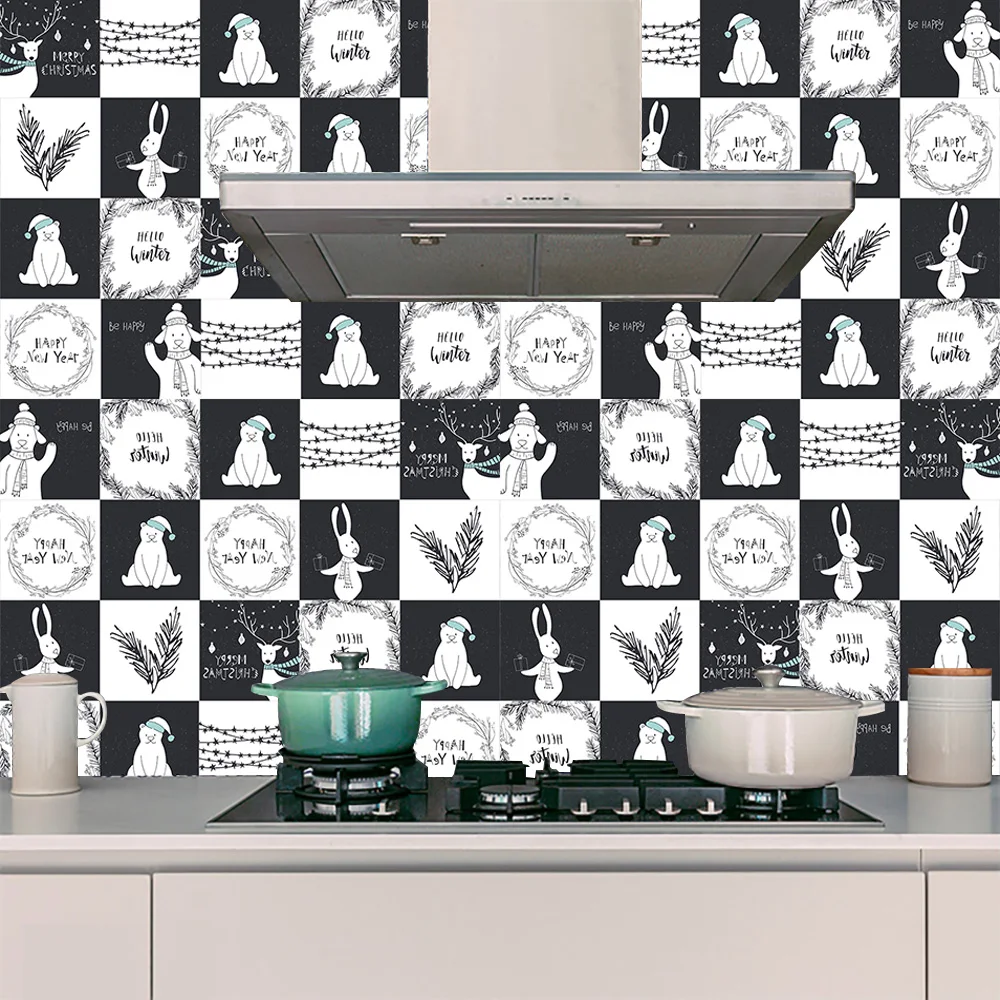 

Creative Kids Room Tile Wall Stickers Vinyl Room Decoration For Kitchen Bathroom Art Decor Self-adhesive Waterpoof Diy Wallpaper