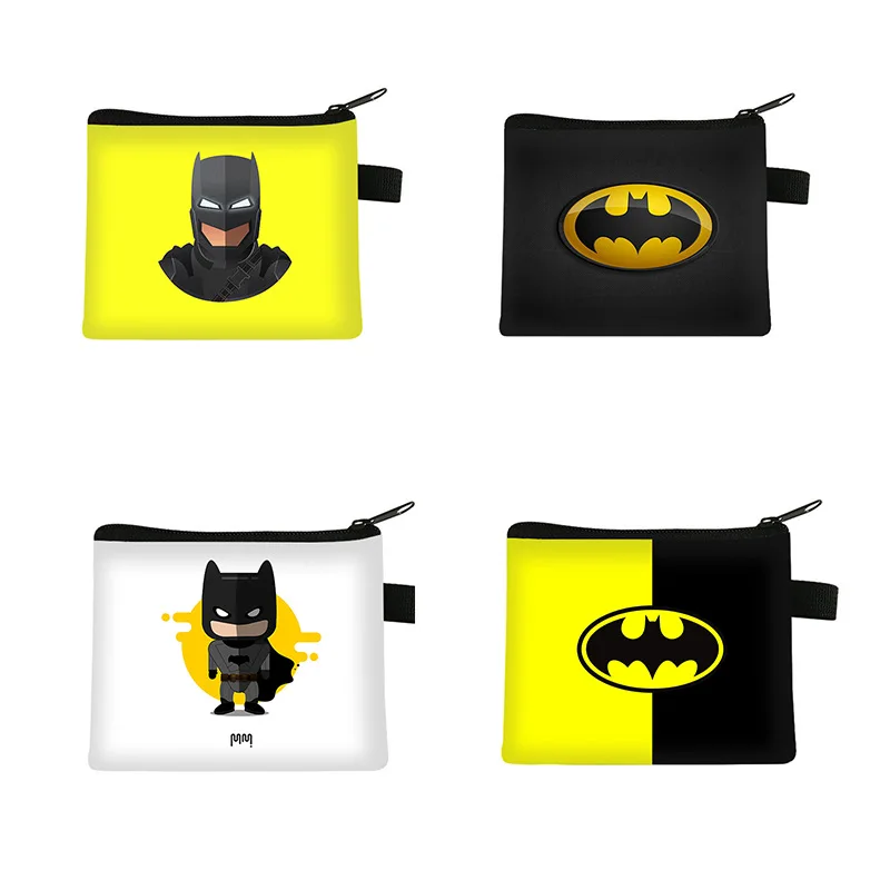 

DC Anime Figure Justice League Batman Bruce Wayne Coin Purse Portable Card Case Coin Key Storage Bag Clutch Small Gifts