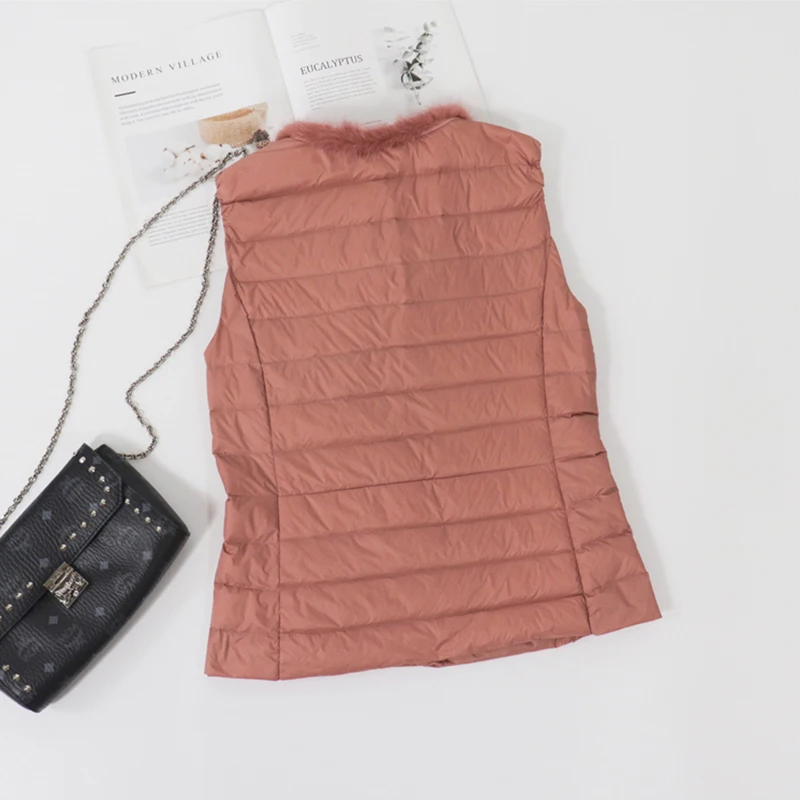 Жилет Fitaylor зимний на белом утином пуху 90% с круглым вырезом | Женская одежда