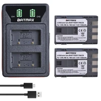 batmax 1100mah nb 2l nb 2lh batterynew led usb dual charger with type c port for canon eos 400d s80 s70 s50 s60 350d g7 g9