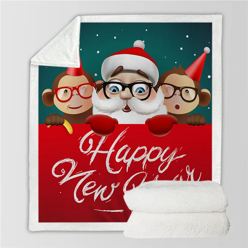 Плюшевое одеяло рождественские украшения для дома Фланелевое покрывало из