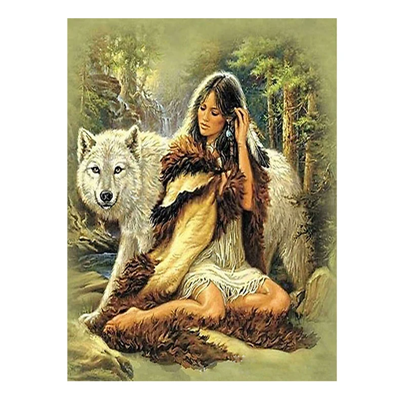 5D DIY Алмазная вышивка Красавица и Чудовище волк животные картина полное