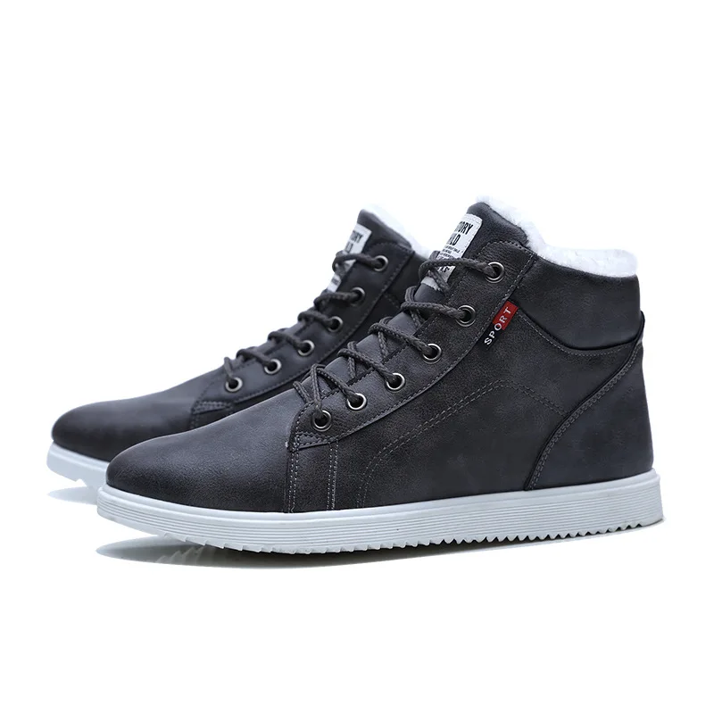 

2019 winter new style men's boot high-cut cotton-padded shoes, plush, anti-slip warm-keeping snow boots,39-45
