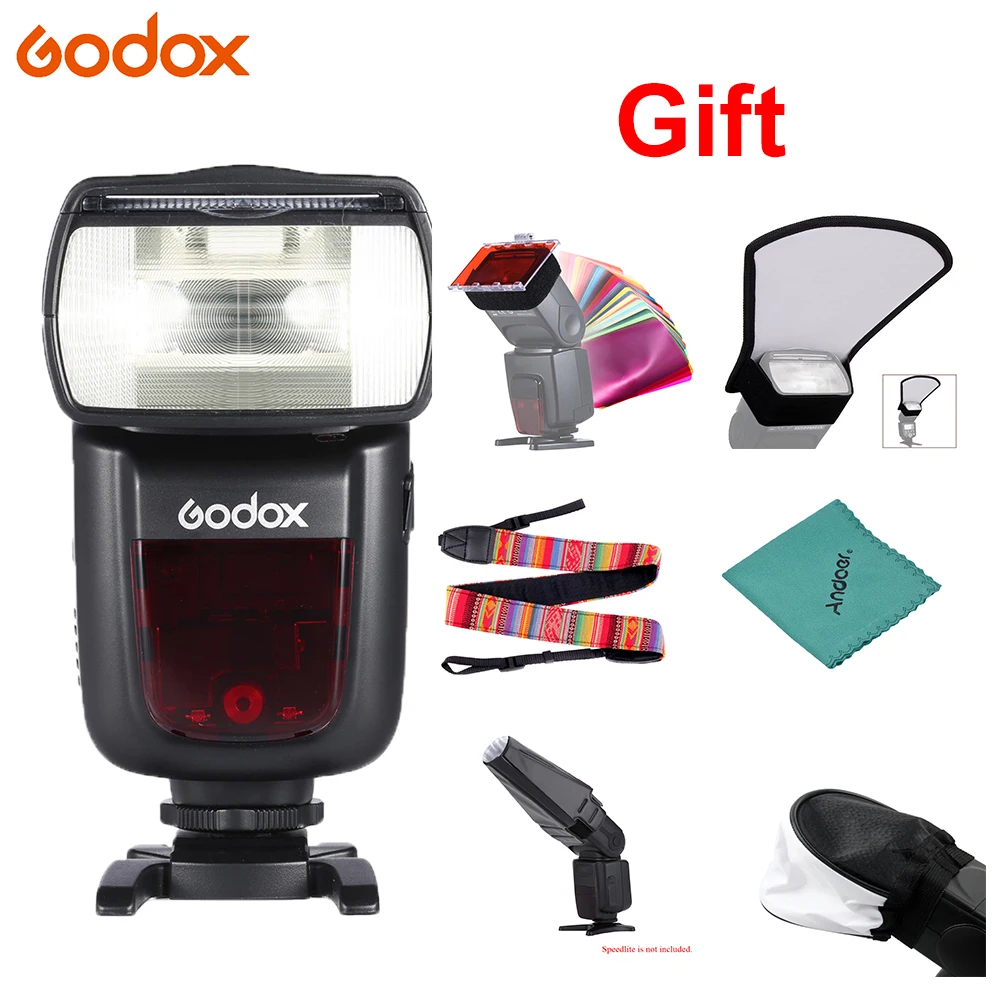 

Godox V860II-C E-TTL 2.4G Wireless 1/8000S HSS Master Slave GN60 Flash Speedlite for Canon 1DX/5D Mark III/5D Mark II etc + Gift