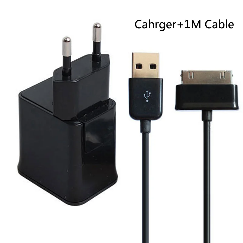 Charger 1M Cable 5 V/2A ЕС планшет для путешествий настенное Зарядное устройство для samsung Galaxy Tab 2 10,1 GT-P1000 P5100 P5110 P5113 P3100 P3110 P6800 N8000 кабель для передачи данных - Тип штекера: Charger 1M Cable