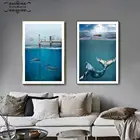 Плакаты и принты с изображением Морского Пейзажа, современный подводный мир, Китовая акула, настенная живопись, картины для гостиной, домашний декор