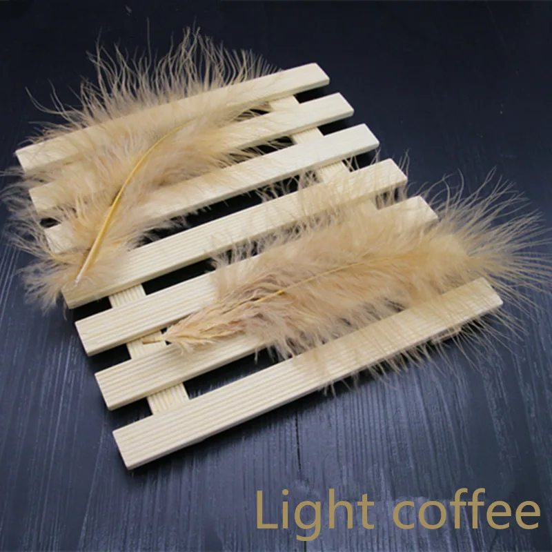 Light Coffee 20 шт 4-7 дюймов 10-16 см перья индейки Марабу пышное свадебное платье DIY украшения декоративные аксессуары перья - Цвет: Light Coffee